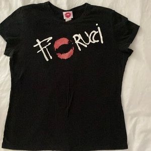 FIORUCCI VINTAGE,black T-shirt X large Excellent shape.Embossed textured design